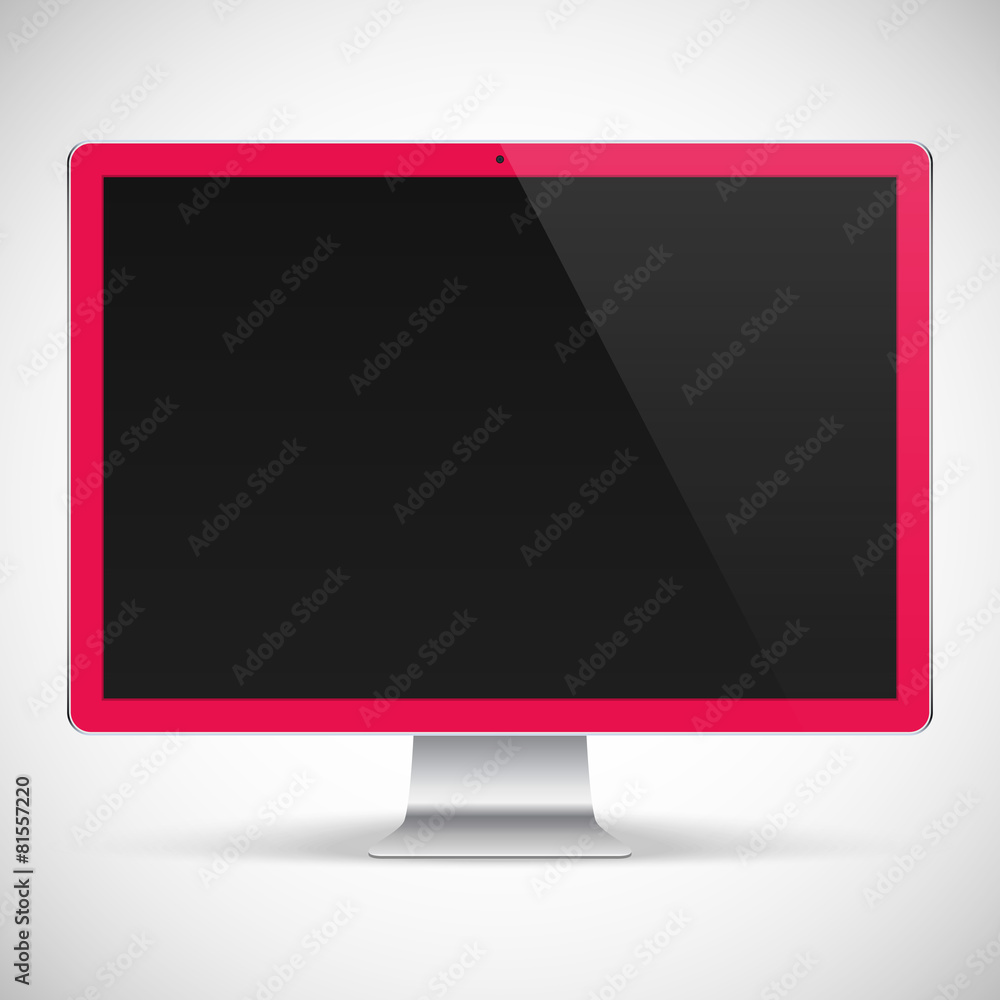 realistic detailed monitor isolated on a gray background realistic detailed monitor isolated on a gray background