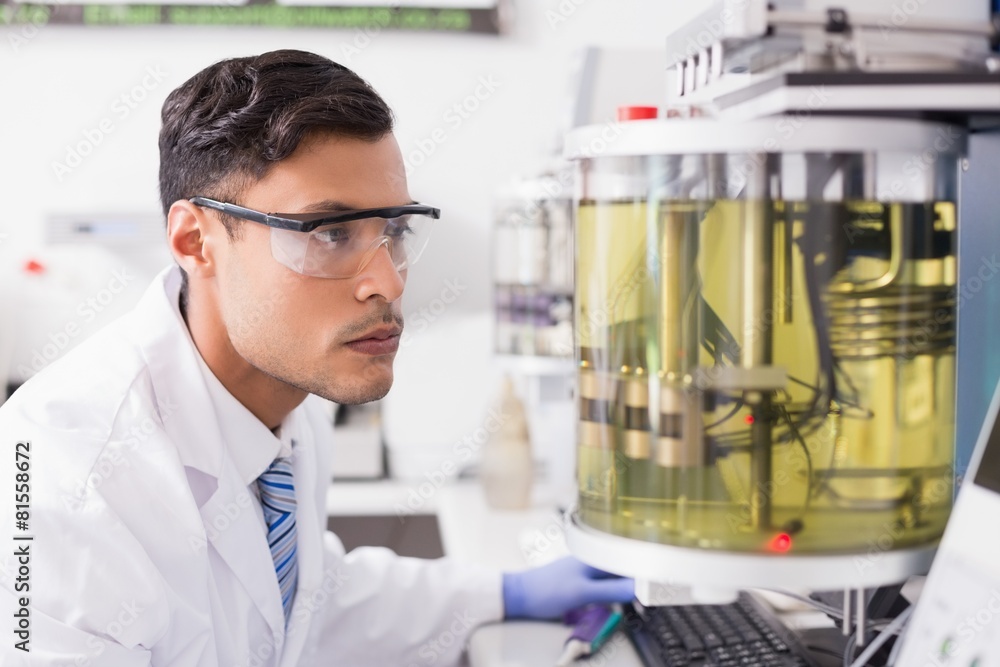 Concentrated scientist working Concentrated scientist working