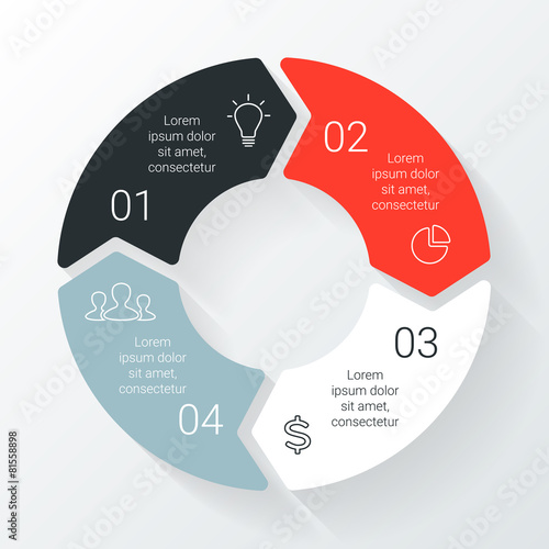 Vector line circle arrows infographic. Template for cycle