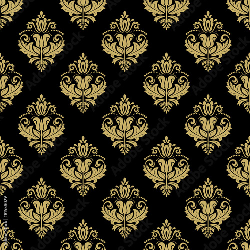 Pattern in the style of Baroque. Abstract Golden Background