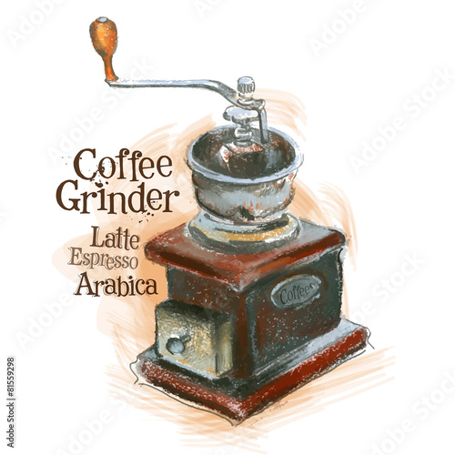 fresh coffee vector logo design template. grinder or arabica