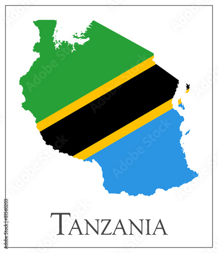 Tanzania flag map