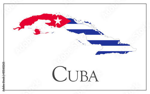 Cuba flag map