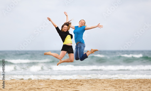 Girls jumping