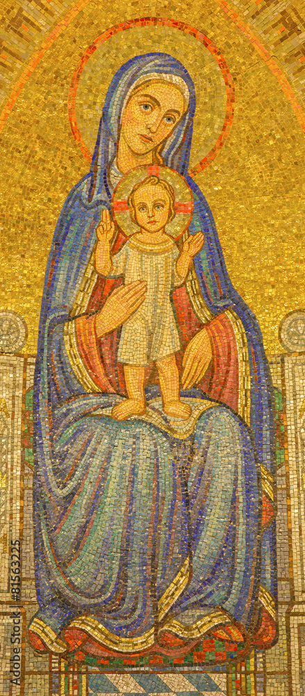 Jerusalem - mosaic of Madonna in Dormition abbey