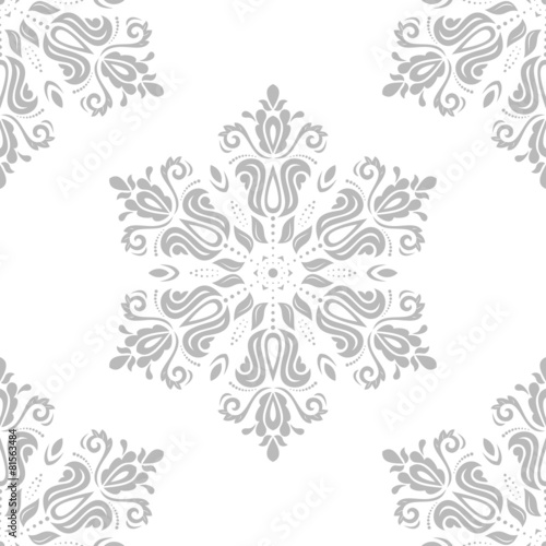 Damask Seamless Pattern. Orient Grey Background