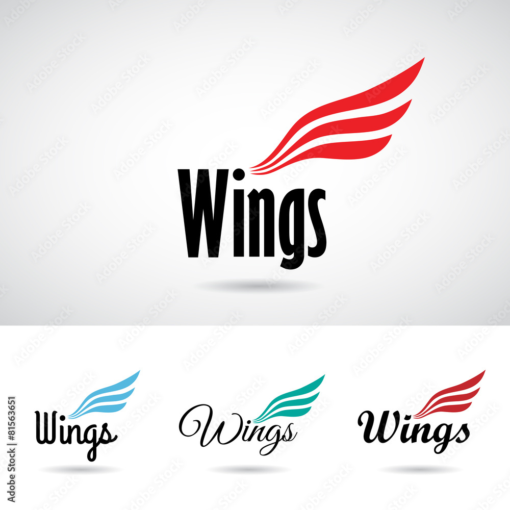 Fototapeta premium Colorful Wing Shape Logo Icon