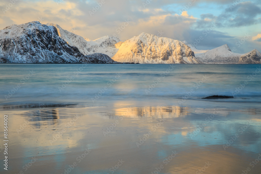 sunrise at Haukland Beach, Lofoten