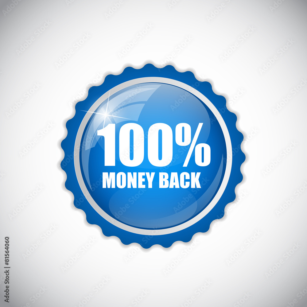 100% Money Back Golden Label Vector Illustration 100% Money Back Golden Label Vector Illustration