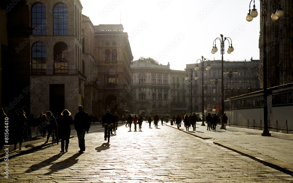 Obraz premium Tourism in Milan Italy