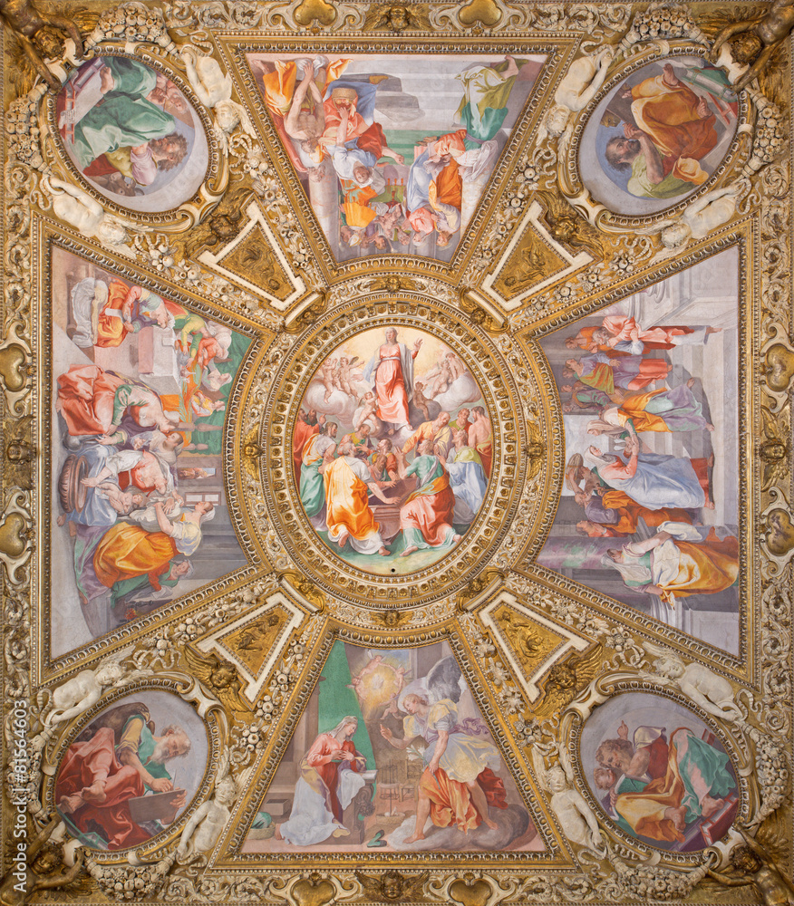 Rome - Assumption - ceiling in chpel - Santa Maria in Trastevere
