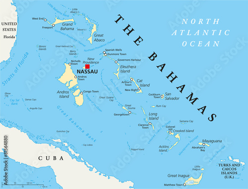 The Bahamas Political Map photo