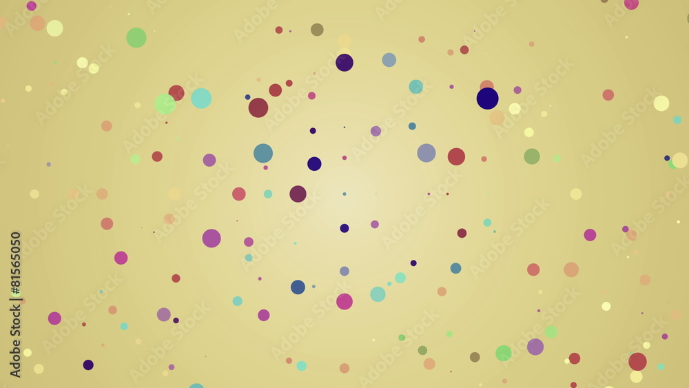 retro vintage yellow background with polka dots, blinking