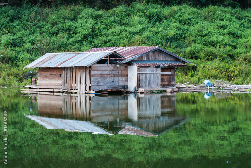 Wooden house on the river at Thailand Wooden house on the river at Thailand