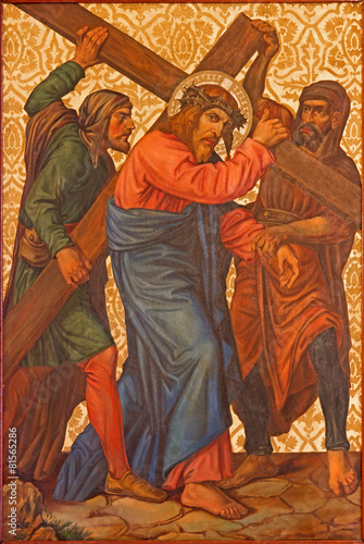Jerusalem - Christ under cross paint