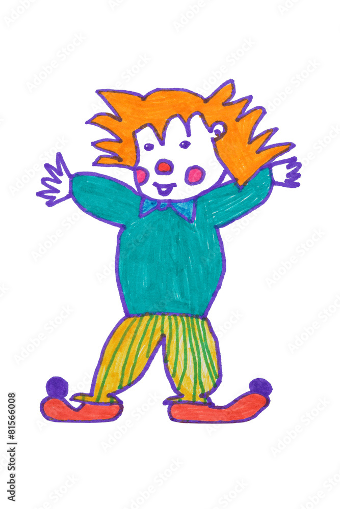 Children's drawing of clown Children's drawing of clown
