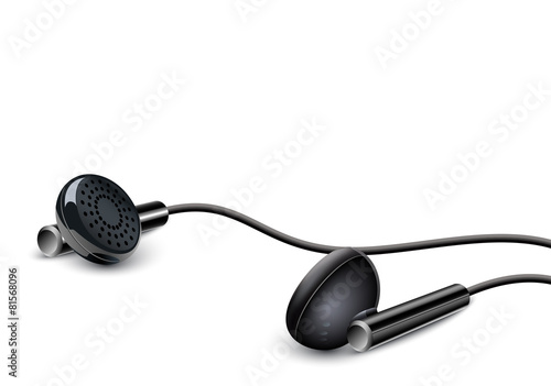 Earbuds on the white background