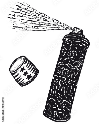 Hand drawn spray can