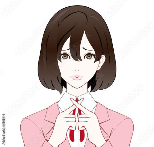 スーツの女性　バツ