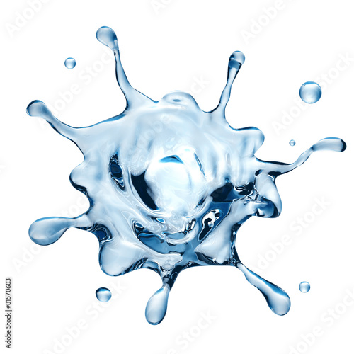 3d water design element, isolated liquid splash illustration