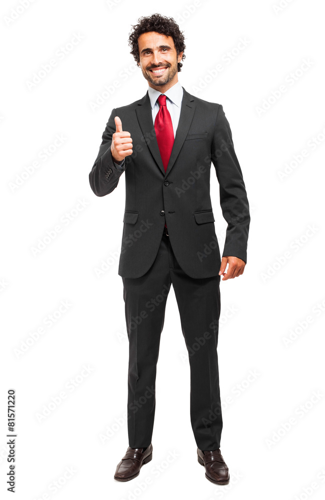 Full length manager showing ok sign Full length manager showing ok sign
