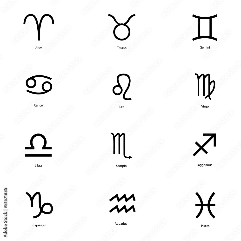 Signs of the zodiac, vector illustration Signs of the zodiac, vector illustration