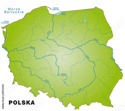 Polenkarte mit Flussnetz