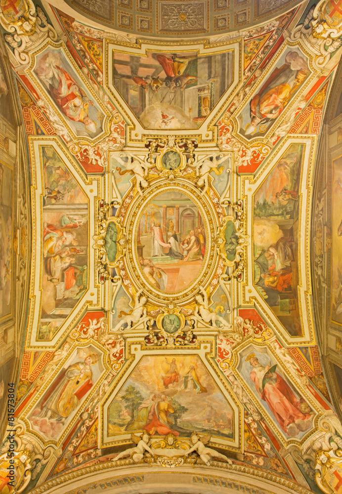Rome - ceiling fresoc in chapel  - Chiesa di San Agostino