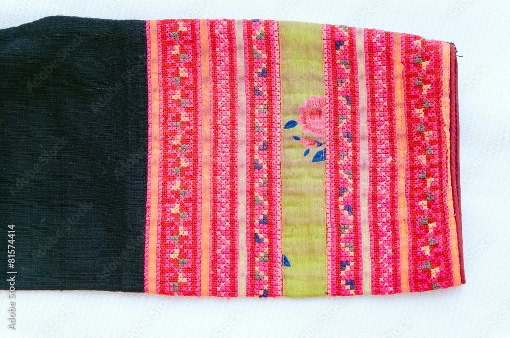 Thai embroidery, Handmade tribe textile style. Thai embroidery, Handmade tribe textile style.