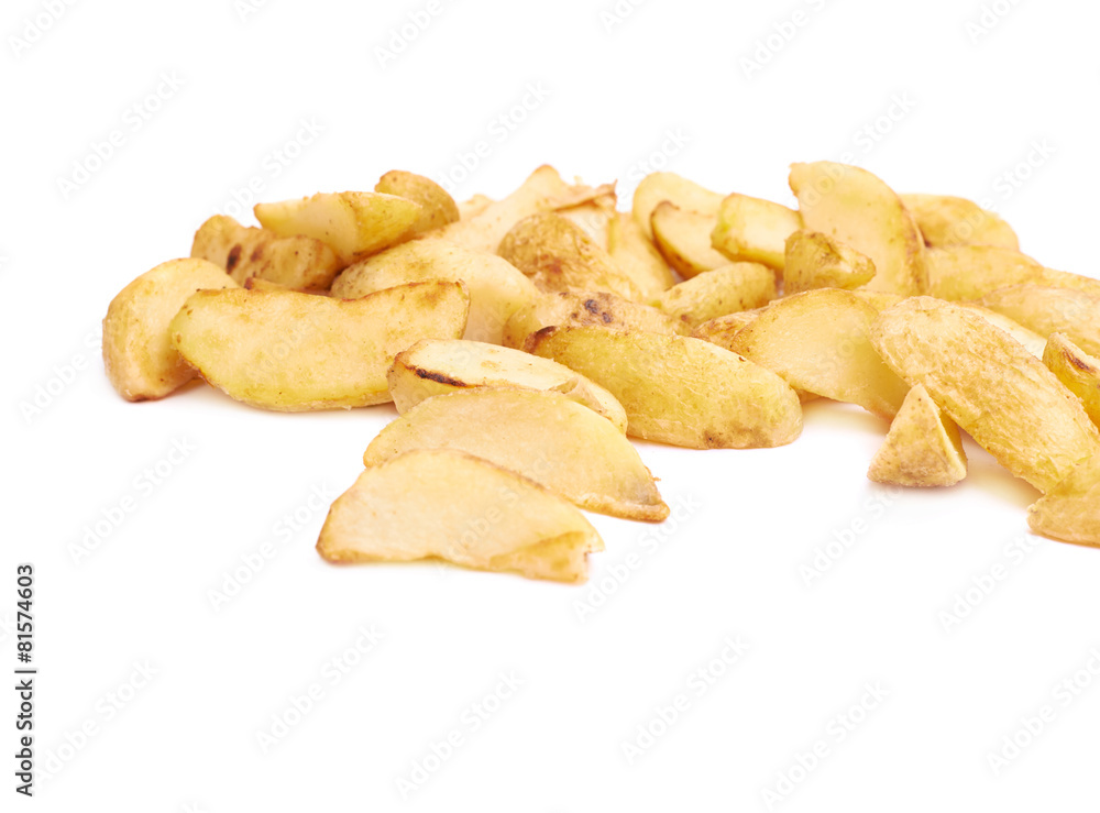 Pile of multiple oven baked fries chips Pile of multiple oven baked fries chips