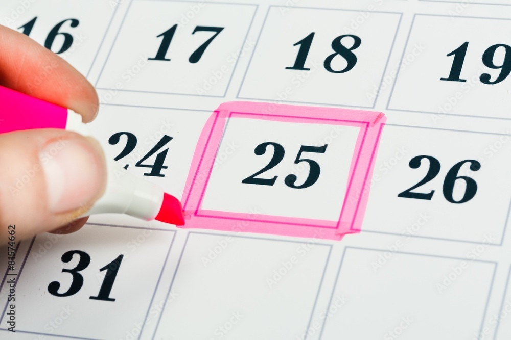Calendar. Pink color. Mark on the calendar at 29. Calendar. Pink color. Mark on the calendar at 29.