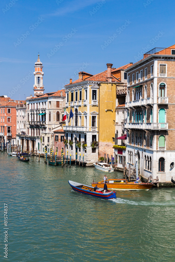 Grand Canal from Rialto Bridge in Venice, Italy
