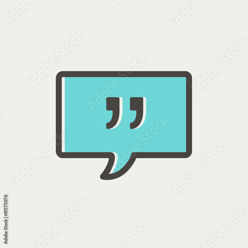 Speech bubble with punctuation symbol thin line icon