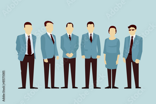 Concept of Group People. Vector flat avatars