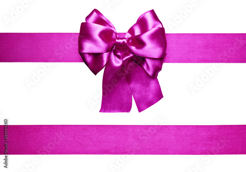 purple bow and ribbon made from silk
