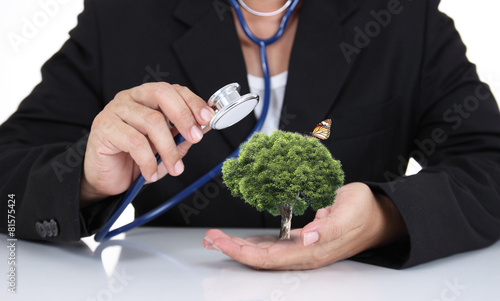 Tree in hand, Ecology concept, Ecology concept