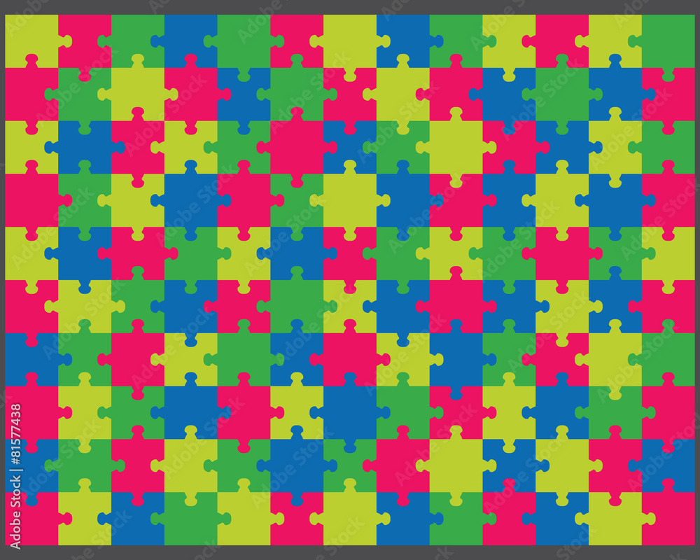 Illustration of colorful shiny puzzle, separate pieces Illustration of colorful shiny puzzle, separate pieces