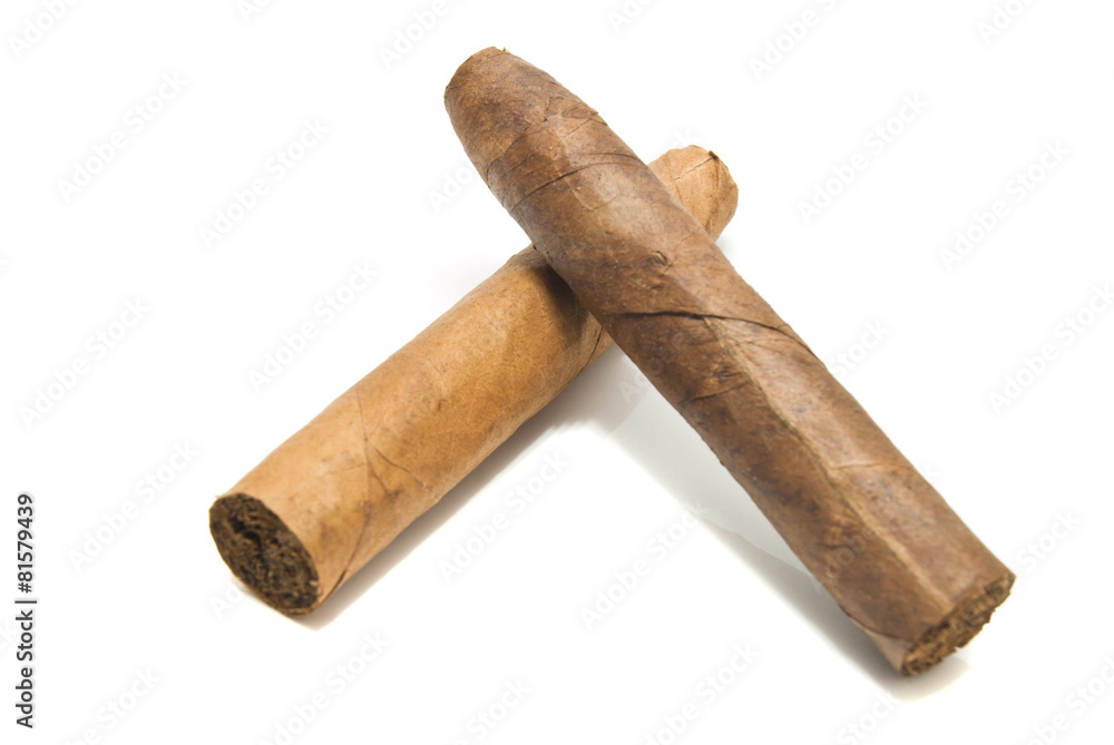 two cigar on white
