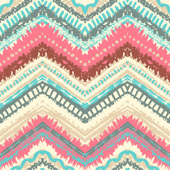 Papier peint photo Chevron patrons Motif floral peint à la main  © Hanna