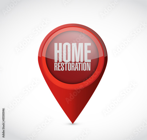 home restoration pointer sign illustration