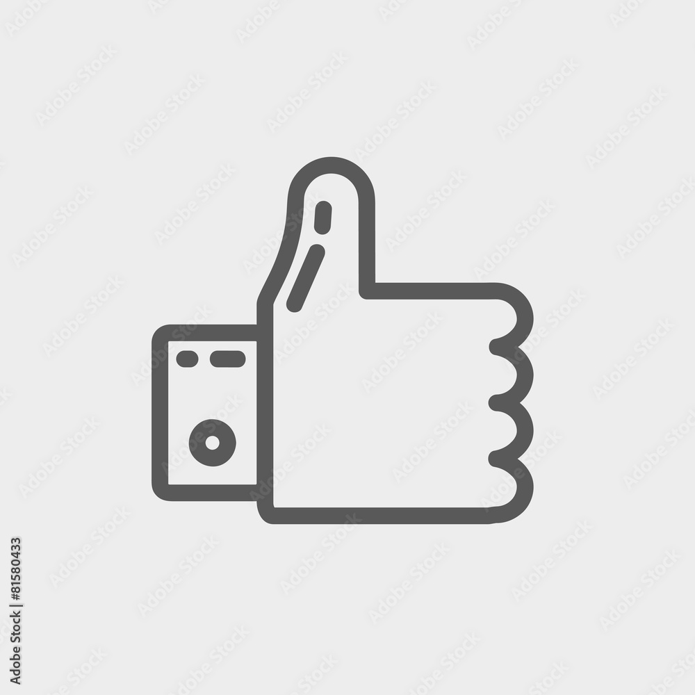 Thumbs up thin line icon Thumbs up thin line icon