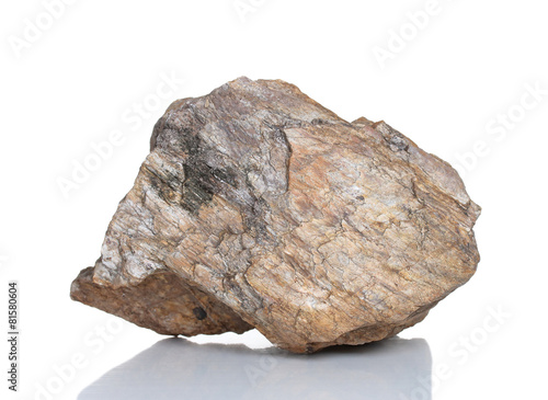 Fragment of granite , isolated on white background