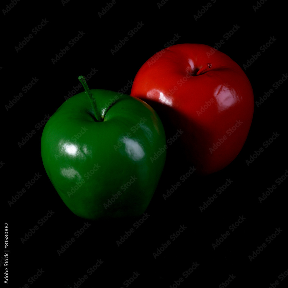 Red apple and green apple. Red apple and green apple.