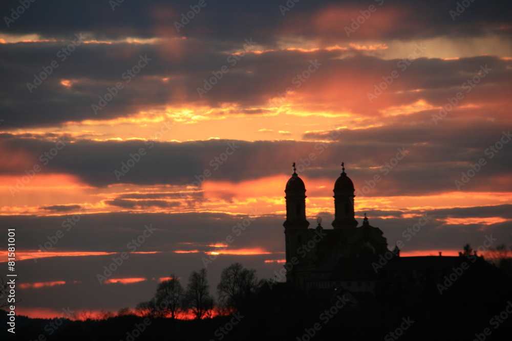 Sonnenuntergang mit Kirche Schönenberg - Ellwangen