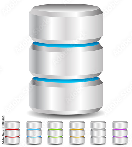 Metal Cylinder. Webhosting, Server, Mainframe Computer Concepts.