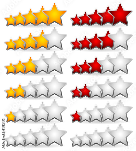Star Rating Element. Star rating system for feedback, value, goo