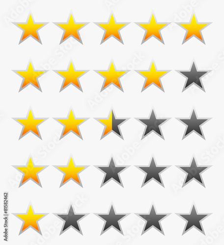 Star Rating Element. Star rating system for feedback, value, goo
