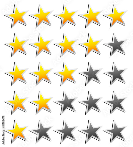 Star Rating Element. Star rating system for feedback, value, goo