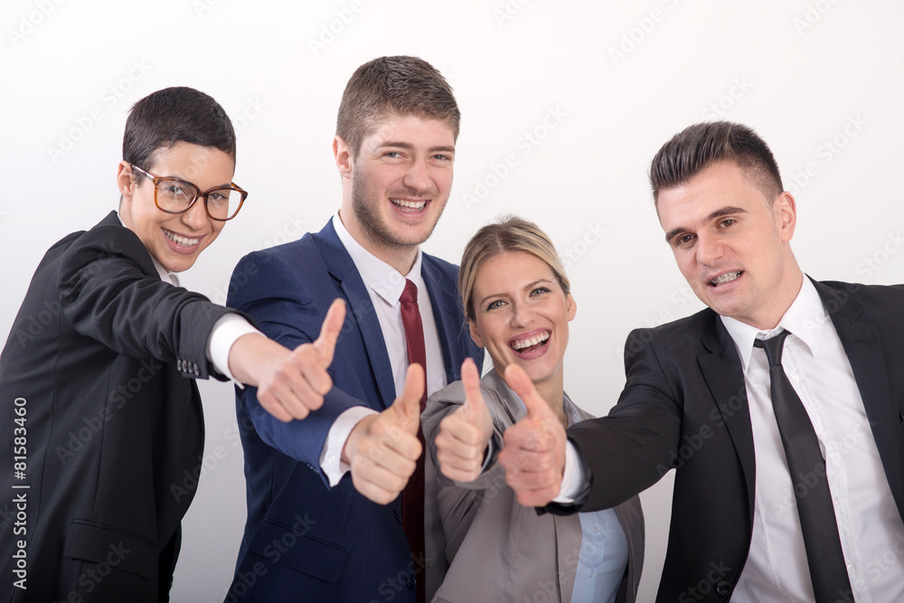A group of young smiling successful business people A group of young smiling successful business people