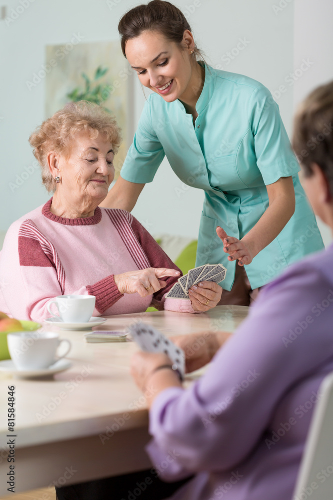 Fototapeta premium Cards in nursing house